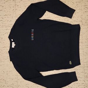 Lacoste Multi Color Spell Out Knit Crewneck Sweater